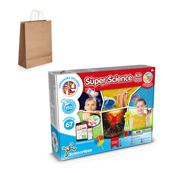 6 in 1 Super Science Kit III. Kit éducatif livré avec un sac cadeau en papier kraft (115 g/m²)