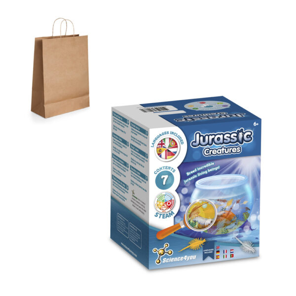 Jurassic Pets Kit II. Jeu éducatif livré avec un sac cadeau en papier kraft (115 g/m²), fabriqué à partir de matériaux certifiés fsc™ et d'autres matériaux certifiés