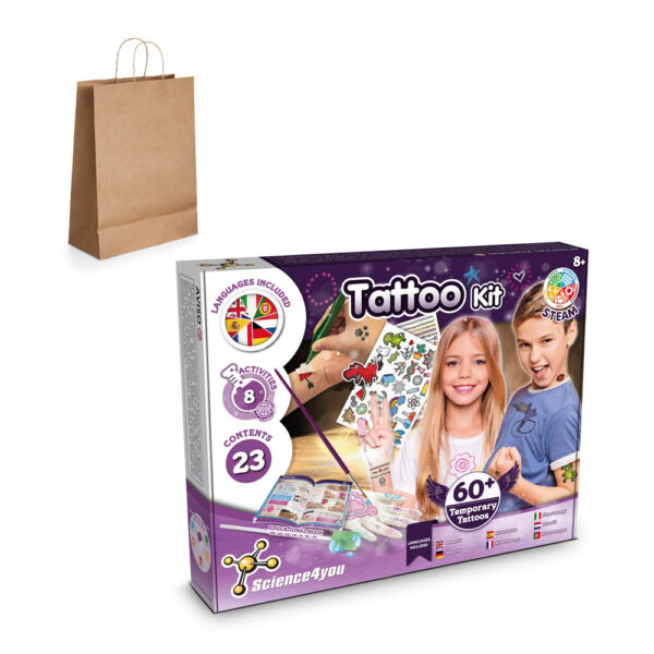 Tattoo Factory Kit III. Jeu éducatif livré avec un sac cadeau en papier kraft (115 g/m²)