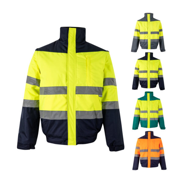 VL JUPITER. Veste rembourrée bicolore (180g/m²) en polyester (100%), avec fintion pu