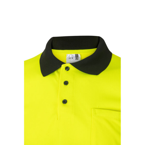 VL CUPID LARGE. Polo bicolore (160g/m²) à manches courtes, en polyester (100%) – Image 3