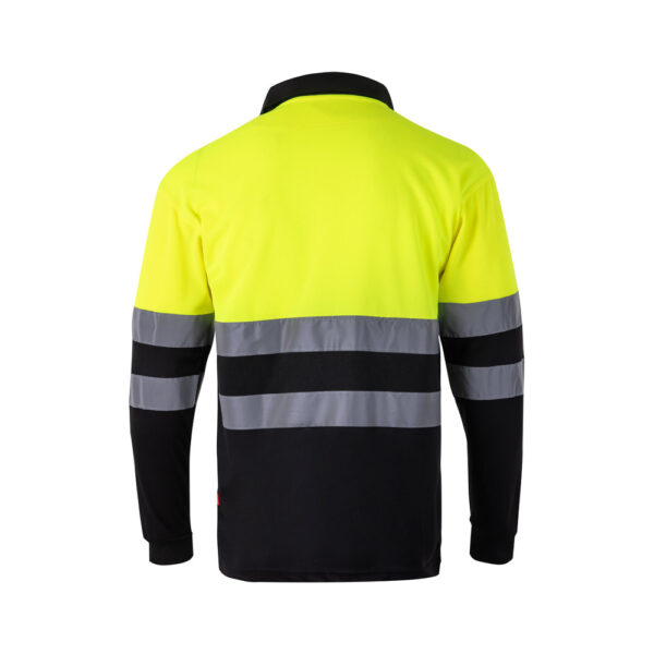 VL VULCAN. Polo bicolore (160g/m²) à manches longues, en polyester (100%) – Image 2