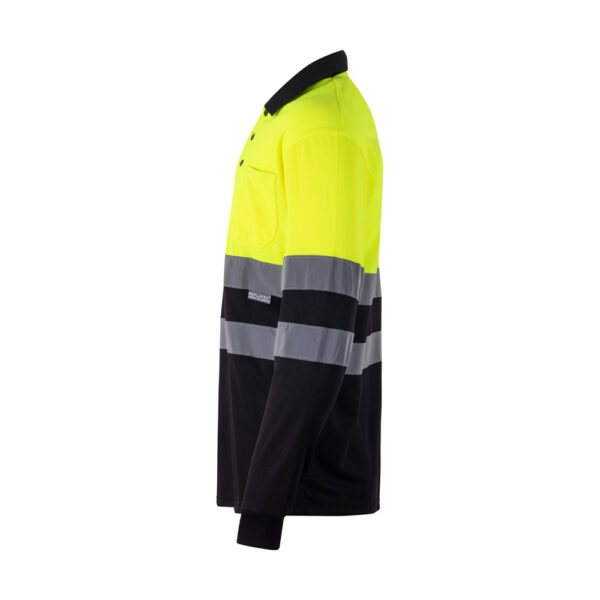 VL VULCAN LARGE. Polo bicolore (160g/m²) à manches longues, en polyester (100%) – Image 2