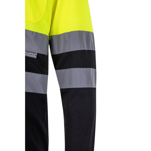 VL VULCAN LARGE. Polo bicolore (160g/m²) à manches longues, en polyester (100%) – Image 4