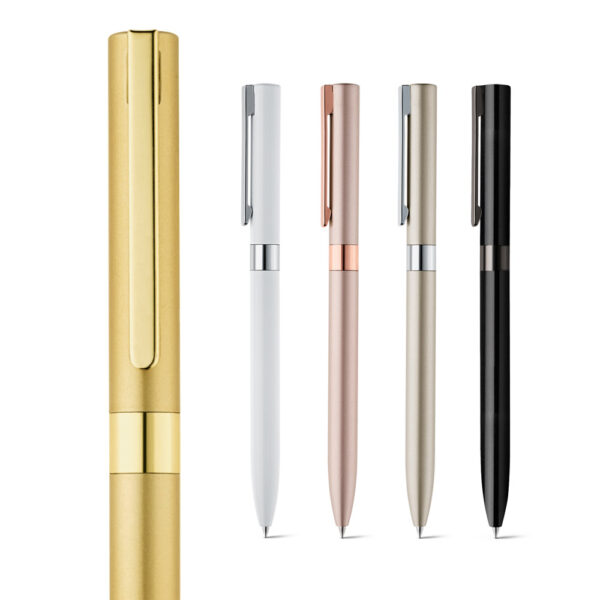 CLARE. Stylo à bille en aluminium avec clip et mécanisme twist