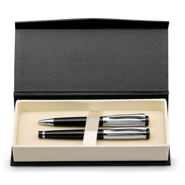 ORLANDO. Set de stylo et de roller en métal avec clip – Image 4