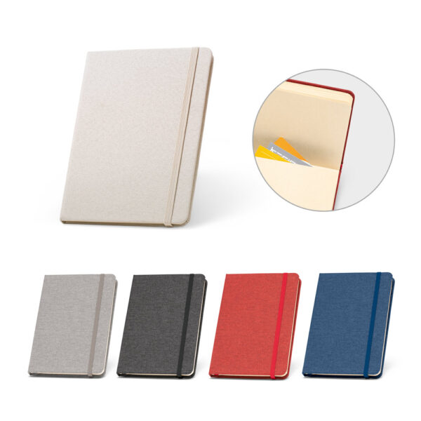 BOYD. Bloc-notes de notes a5 en polyester recyclé (100% rpet) avec pages lignées