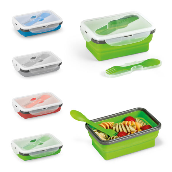 SAFFRON. Lunch box. boîte hermétique rétractable en silicone et pp 640 ml