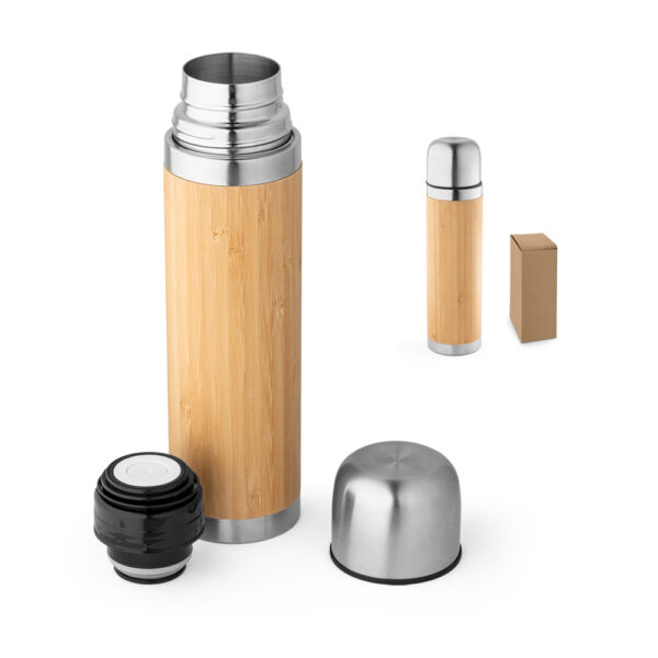 CEYLON. Thermos 450ml en bambou et acier inox