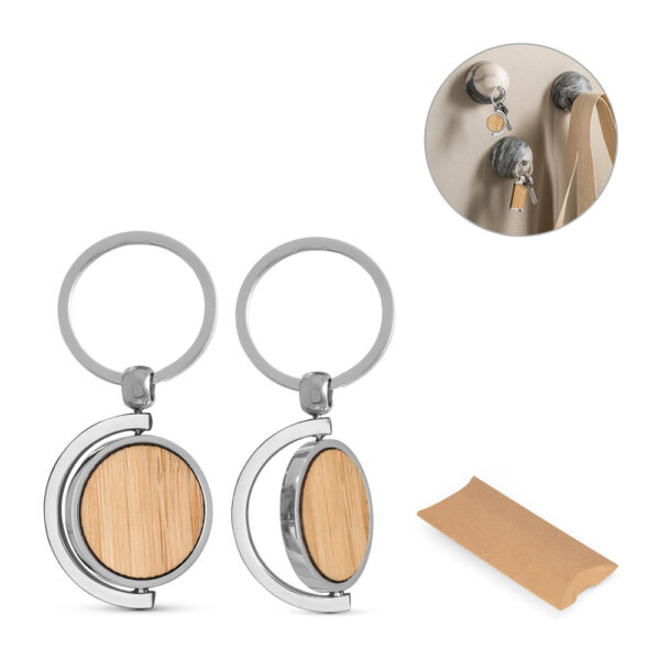 HOMER ROUND. Porte-clés rond en bambou
