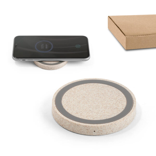 CUVIER. Chargeur sans fil 5w superfast en abs et fibre de paille
