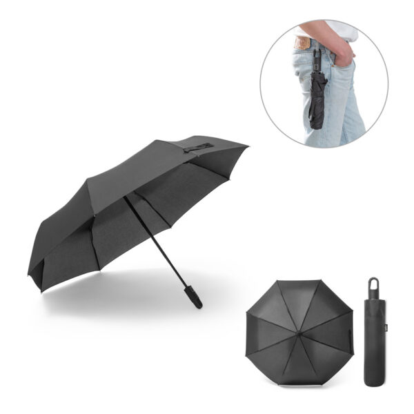 GUSTAVO. Parapluie pongé 190t polyester recyclé (100% rpet) avec ouverture et fermeture automatiques