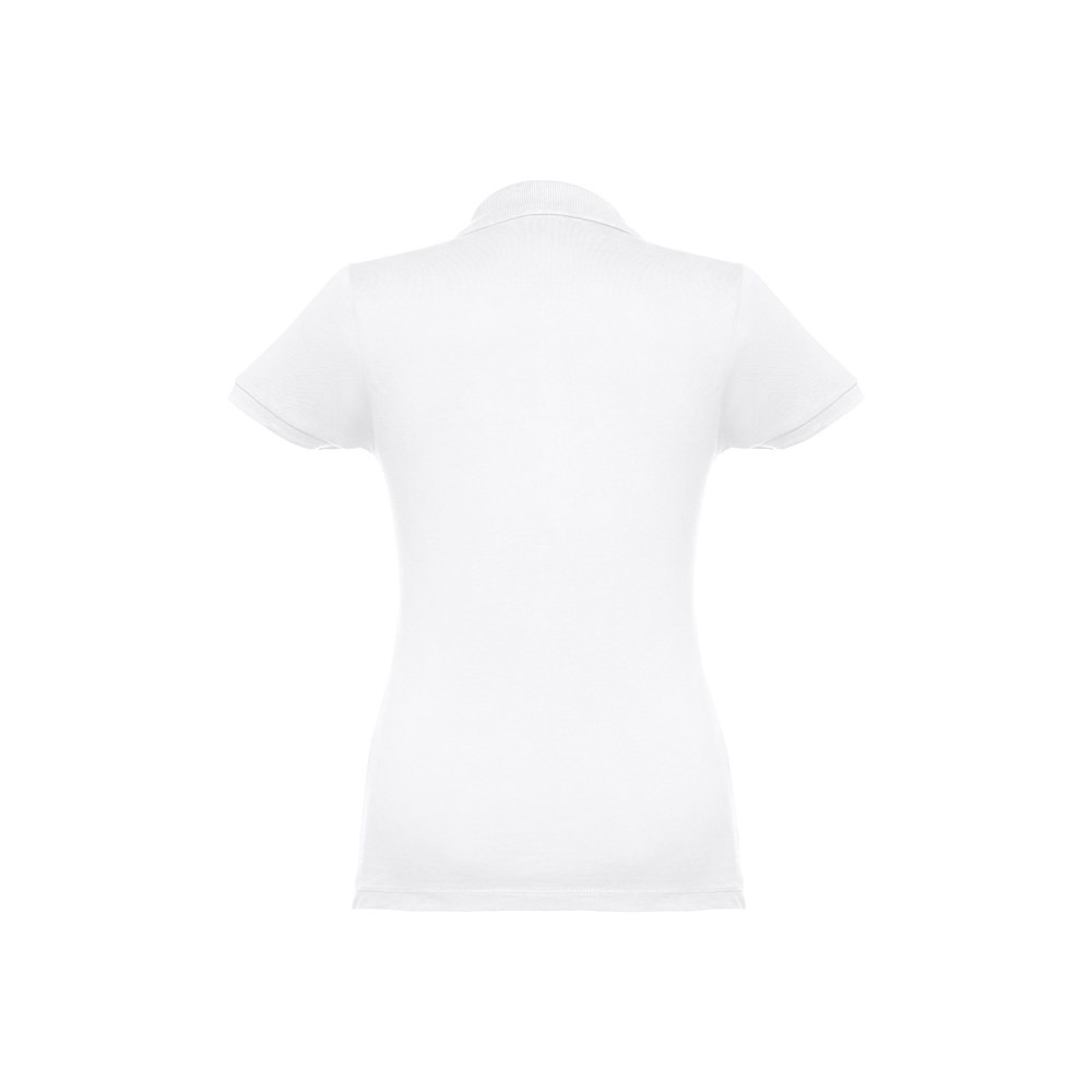 THC EVE WH. Polo manches courtes ceinturé pour femme en coton cardé – Image 3