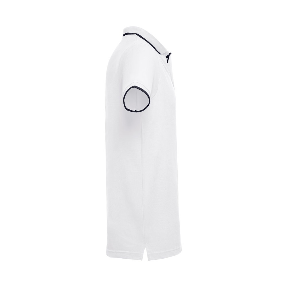 THC ROME WH. Polo en coton bicolore pour homme. couleur blanche – Image 4