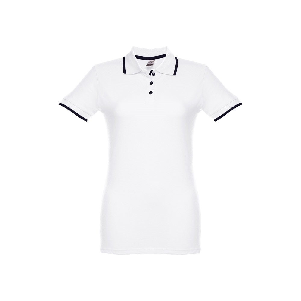 THC ROME WOMEN WH. Polo bicolore en coton pour femme – Image 2