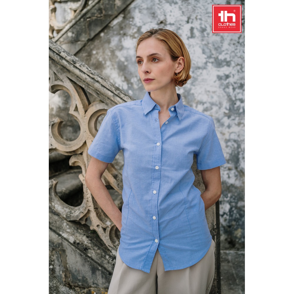 THC LONDON WOMEN. Chemise oxford à manches courtes pour femmes