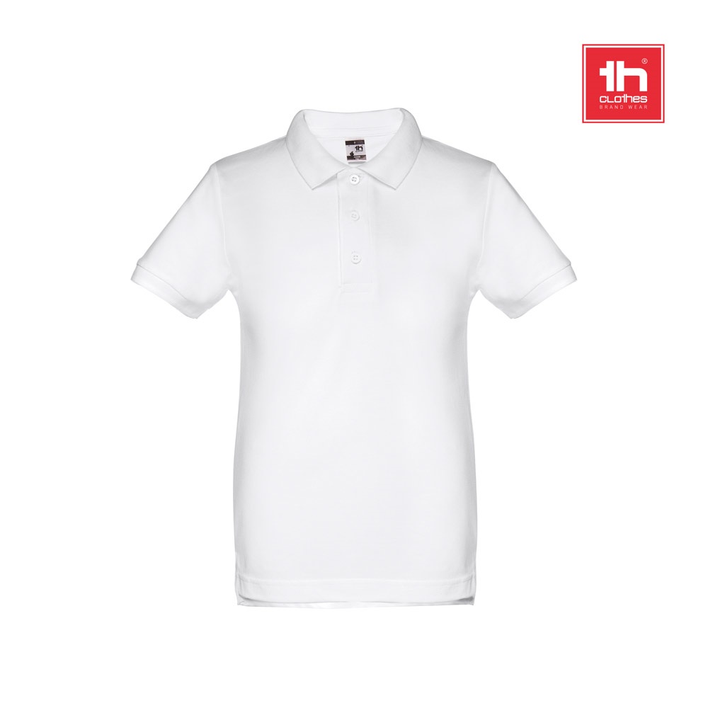 THC ADAM KIDS WH. Polo à manches courtes pour enfants (unisexe). couleur blanche
