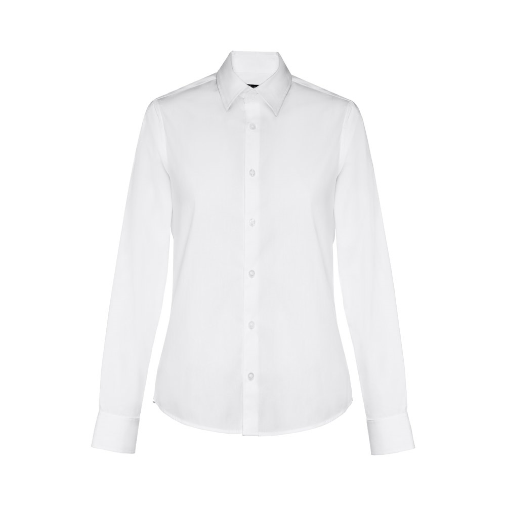 THC PARIS WOMEN WH. Chemise en popeline à manches longues pour femmes. couleur blanche
