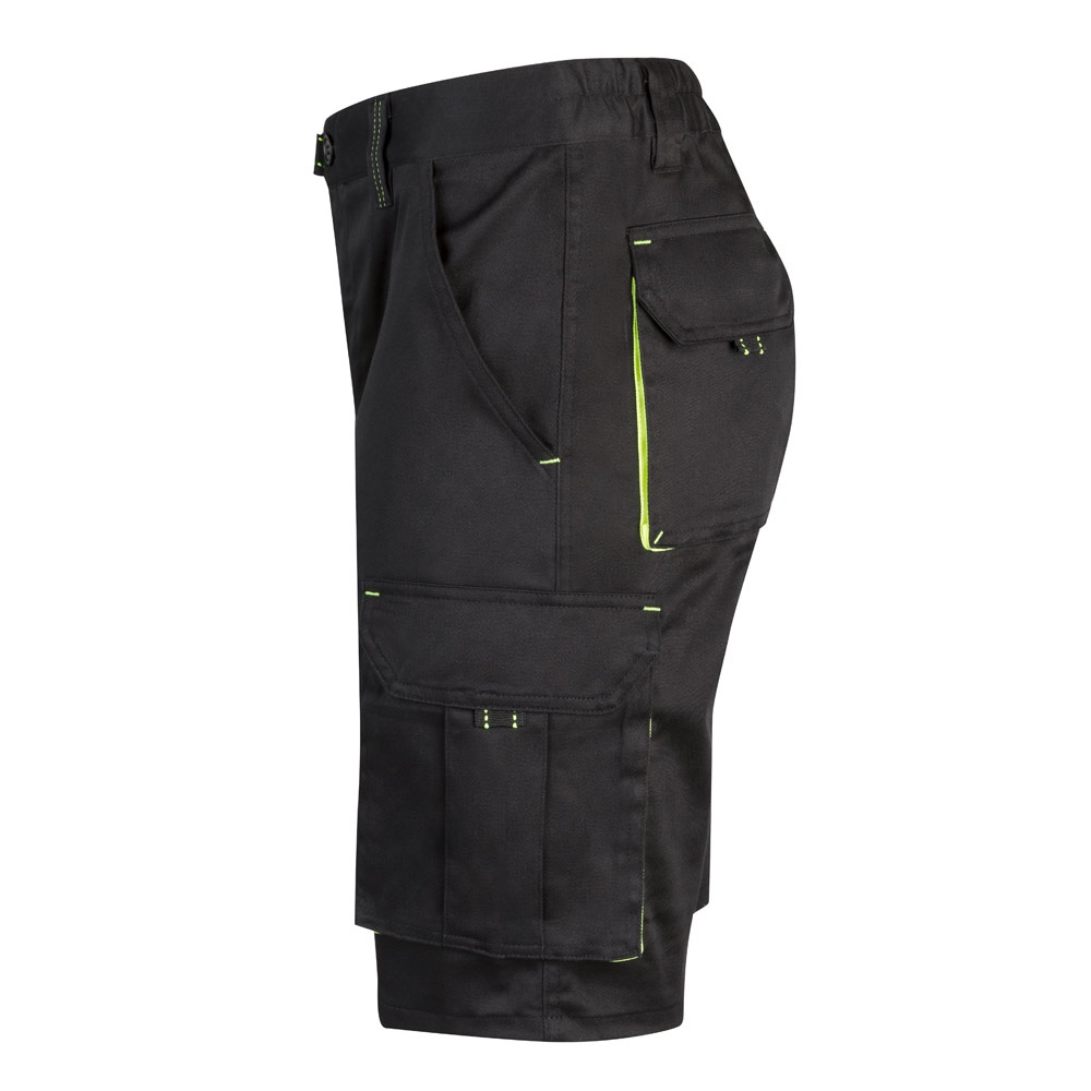 VL HEMERA. Bermuda stretch bicolore, multipoches (240g/m²), en coton (46%), eme (38%) et polyester (16%) – Image 3