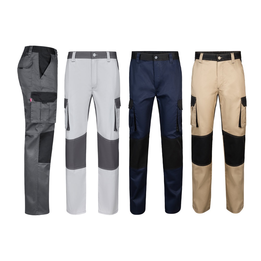 VL NJORD. Pantalon sergé, bicolore, multipoches (240 g/m²), en coton (35%) et polyester (65%)