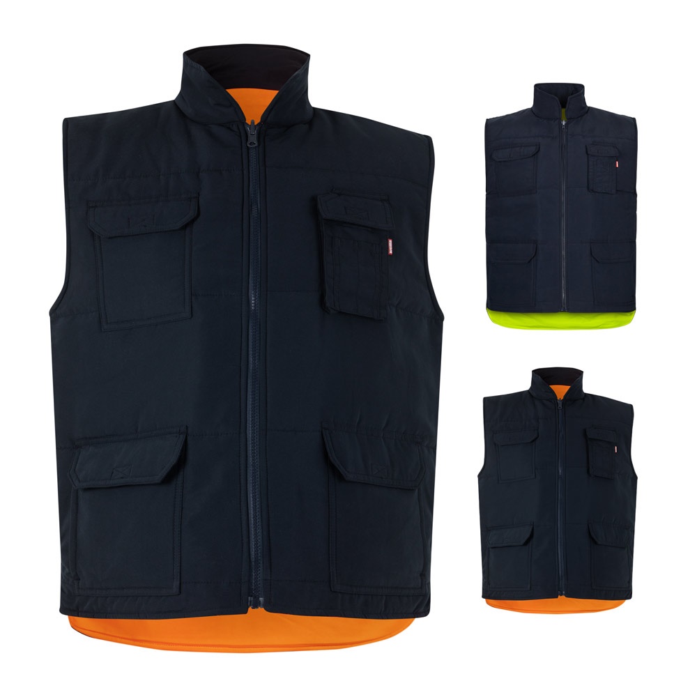 VL DIANA. Gilet rembourré (220g/m²), réversible en polyester (100%), avec fermeture à glissière et tirette réversible, et multipoches