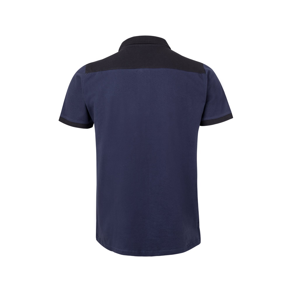 VL VELES. Polo piqué bicolore stretch (200g/m²), manches courtes, en polyester (96%) et élasthanne (4%) – Image 2