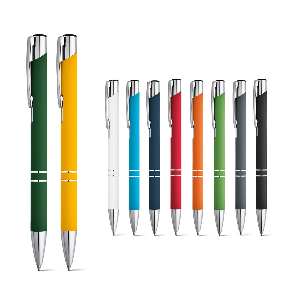 BETA SOFT. Stylo en aluminium avec finition en caoutchouc