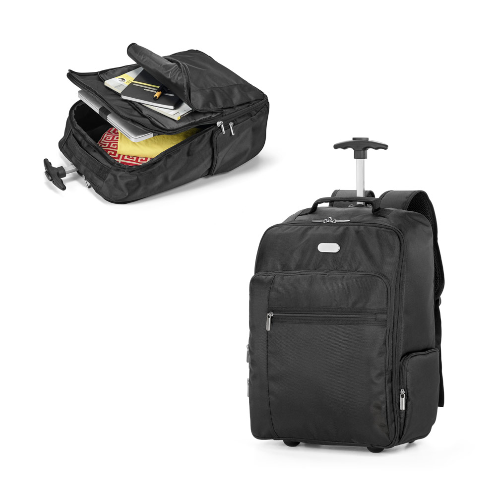 AVENIR. Sac à dos trolley pour ordinateur portable 17'' en polyester 1680d et 300d