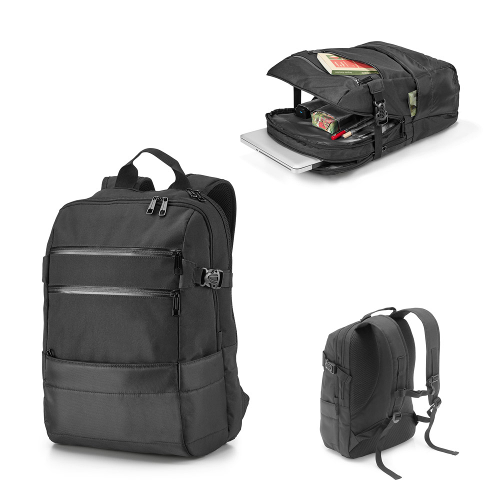 ZIPPERS BPACK. Sac à dos pour ordinateur portable 15.6'' en polyester 300d et jacquard 840d