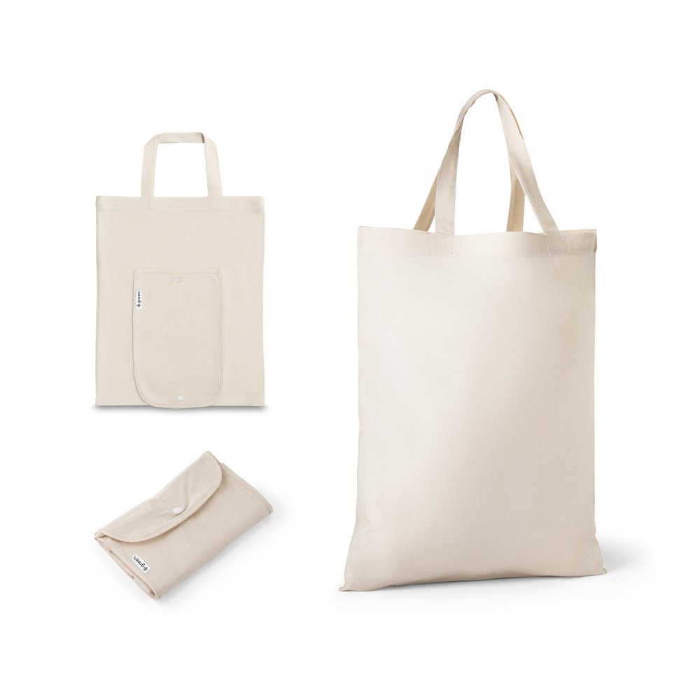 BEIRUT. Sac pliable en coton (50%), coton recyclé (30%) et polyester (20% rpet) (140 g/m²)