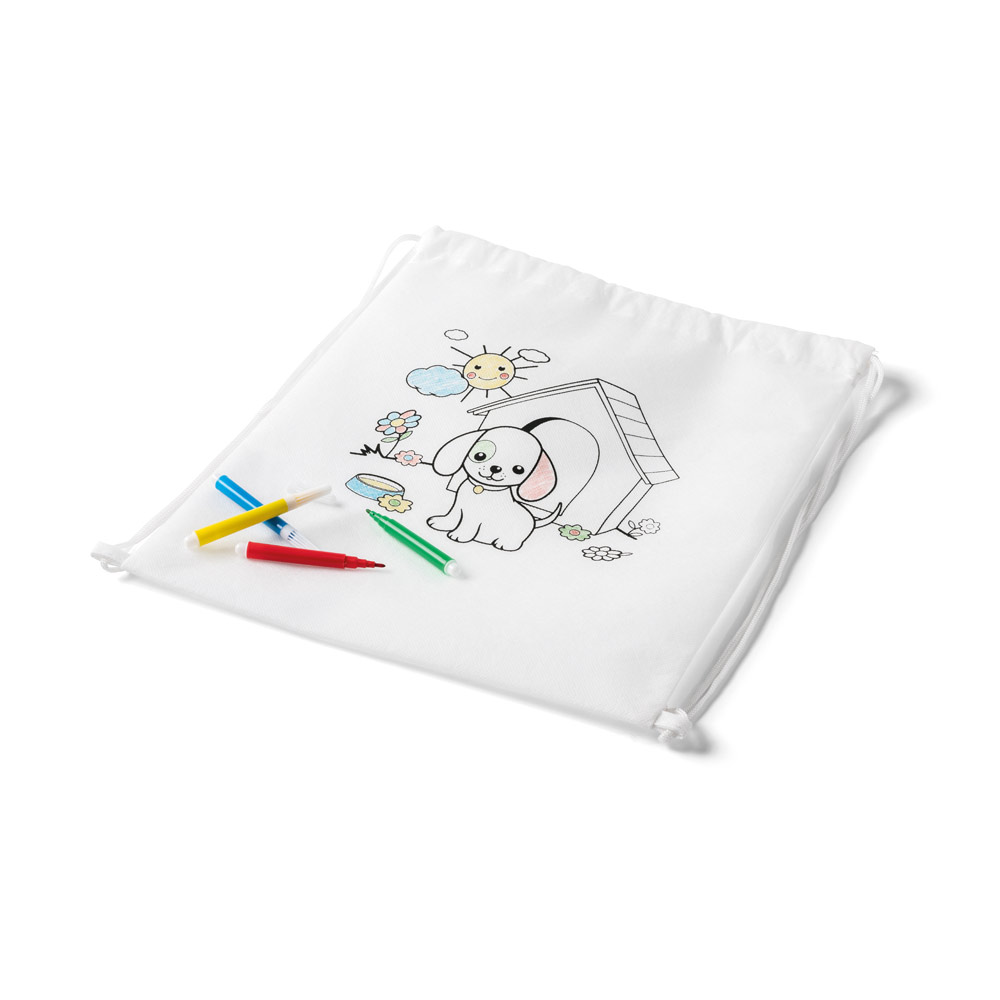 DRAWS. Sac à cordon pour enfant pour le coloriage (80 g/m²) – Image 2