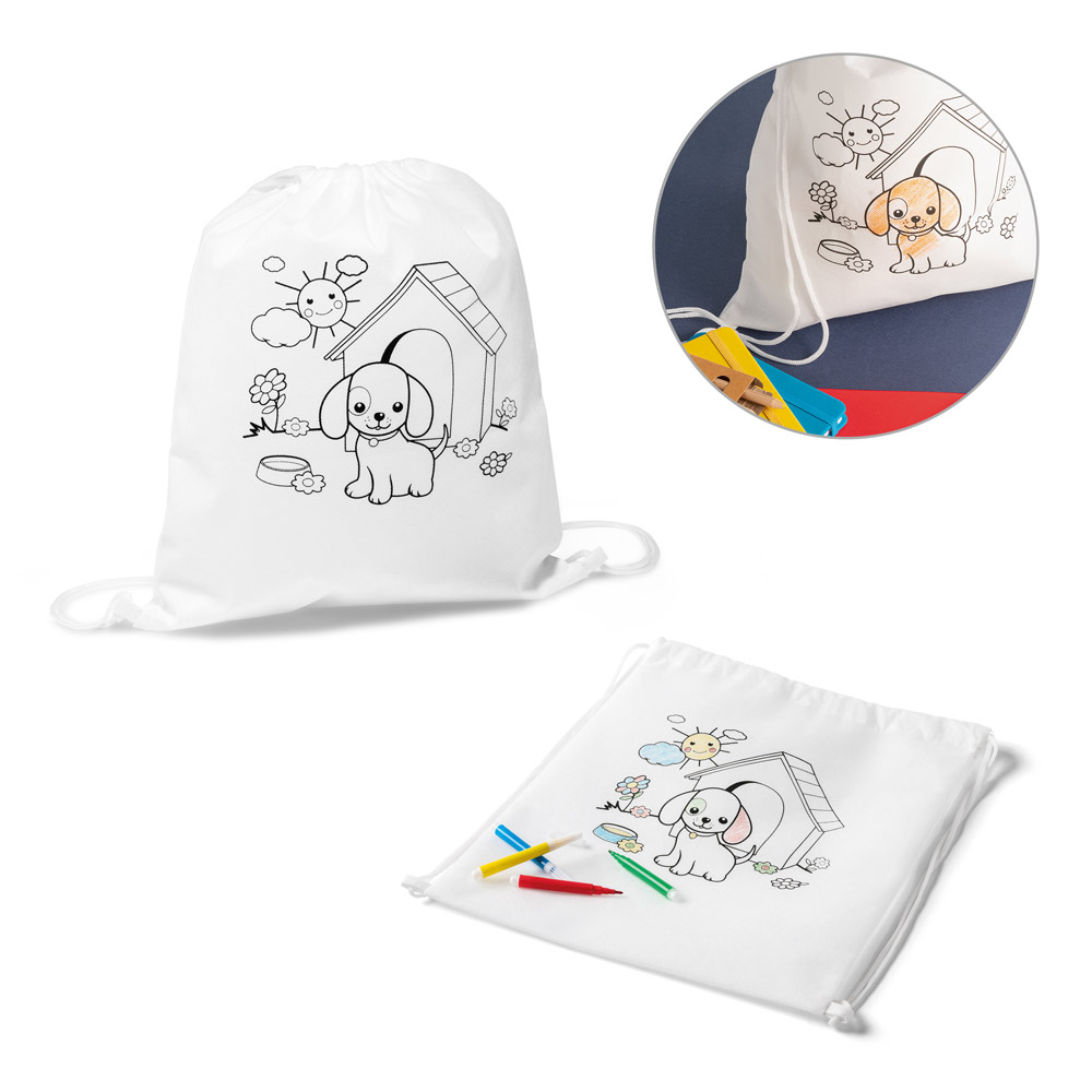 DRAWS. Sac à cordon pour enfant pour le coloriage (80 g/m²)