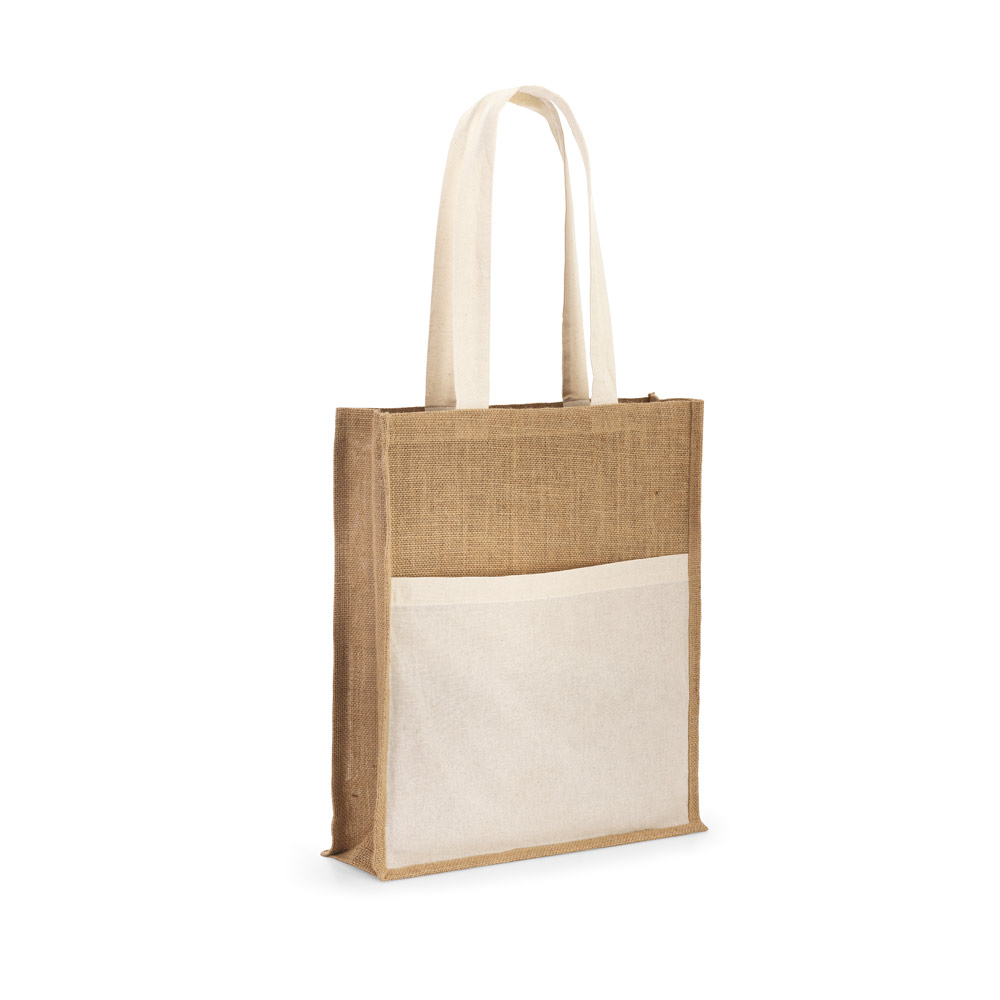 BRAGA. Sac en jute (240 g/m²) avec pochette 100% coton (140 gm²) – Image 3