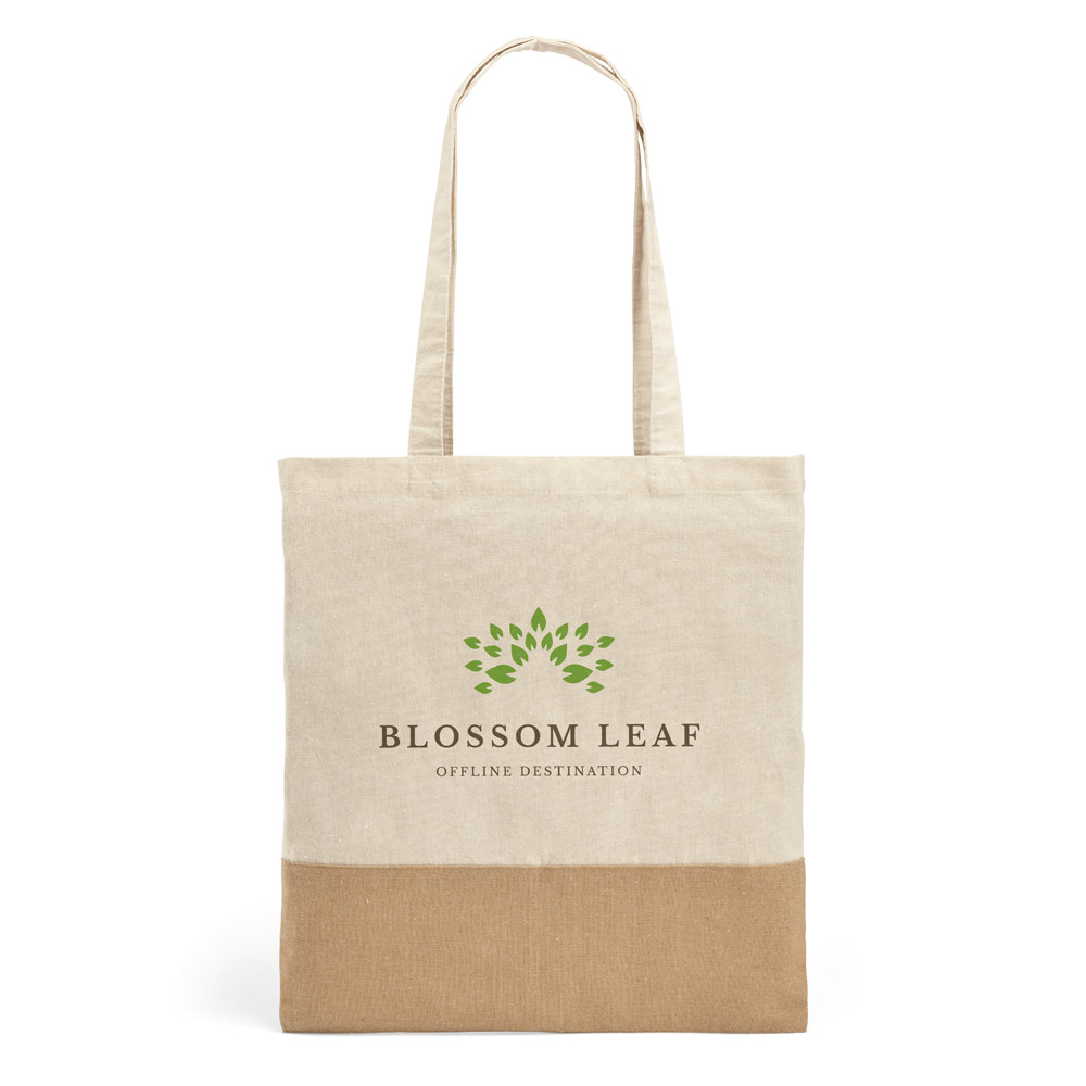 MERCAT. Sac 100% coton (160 g/m²) avec détails en imitation jute – Image 2