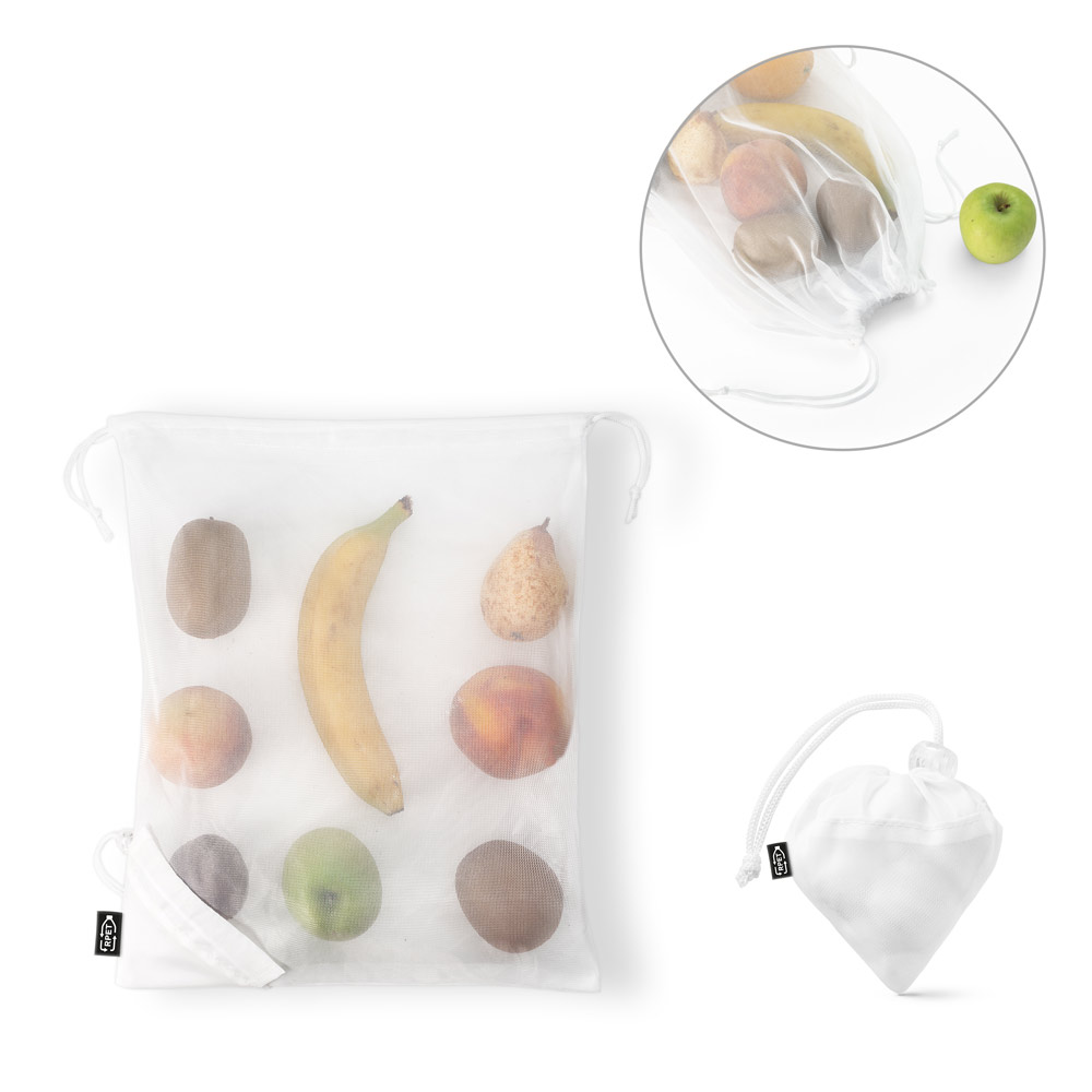 BOLZANO. Sac pliable en maille et polyester recyclé 190t (100% rpet)