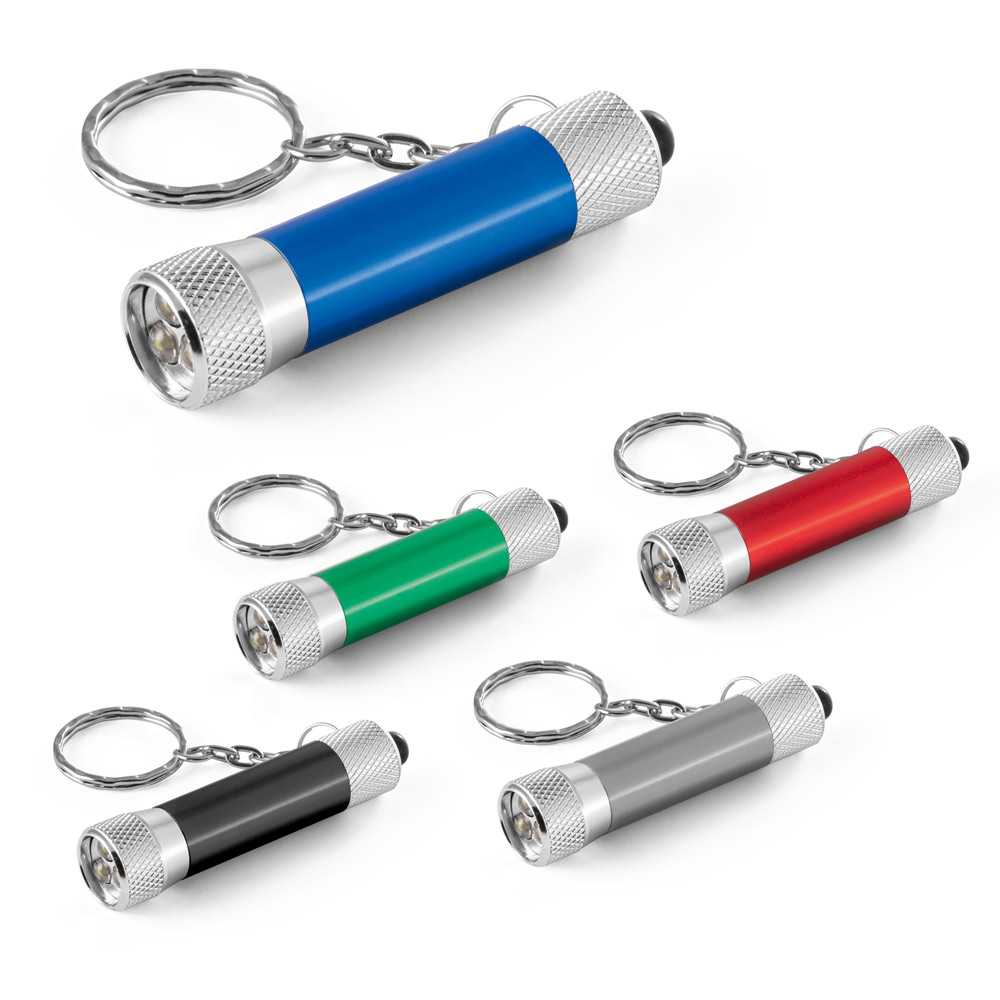 LERGAN. Porte-clés en aluminium avec lampe de poche 3 led