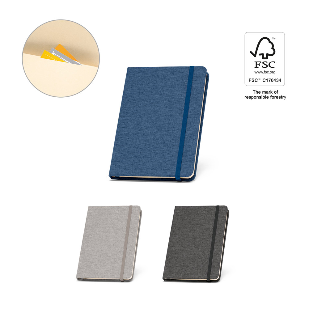 BOYD. Bloc-notes de notes a5 en polyester recyclé (100% rpet) avec pages lignées