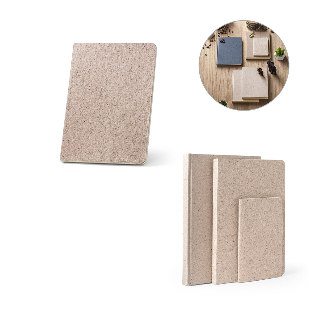 TEAPAD SEMI-RIGID. Bloc-notes a5 avec couverture semi-rigide fabriquée à partir de déchets de feuilles de thé (65%)