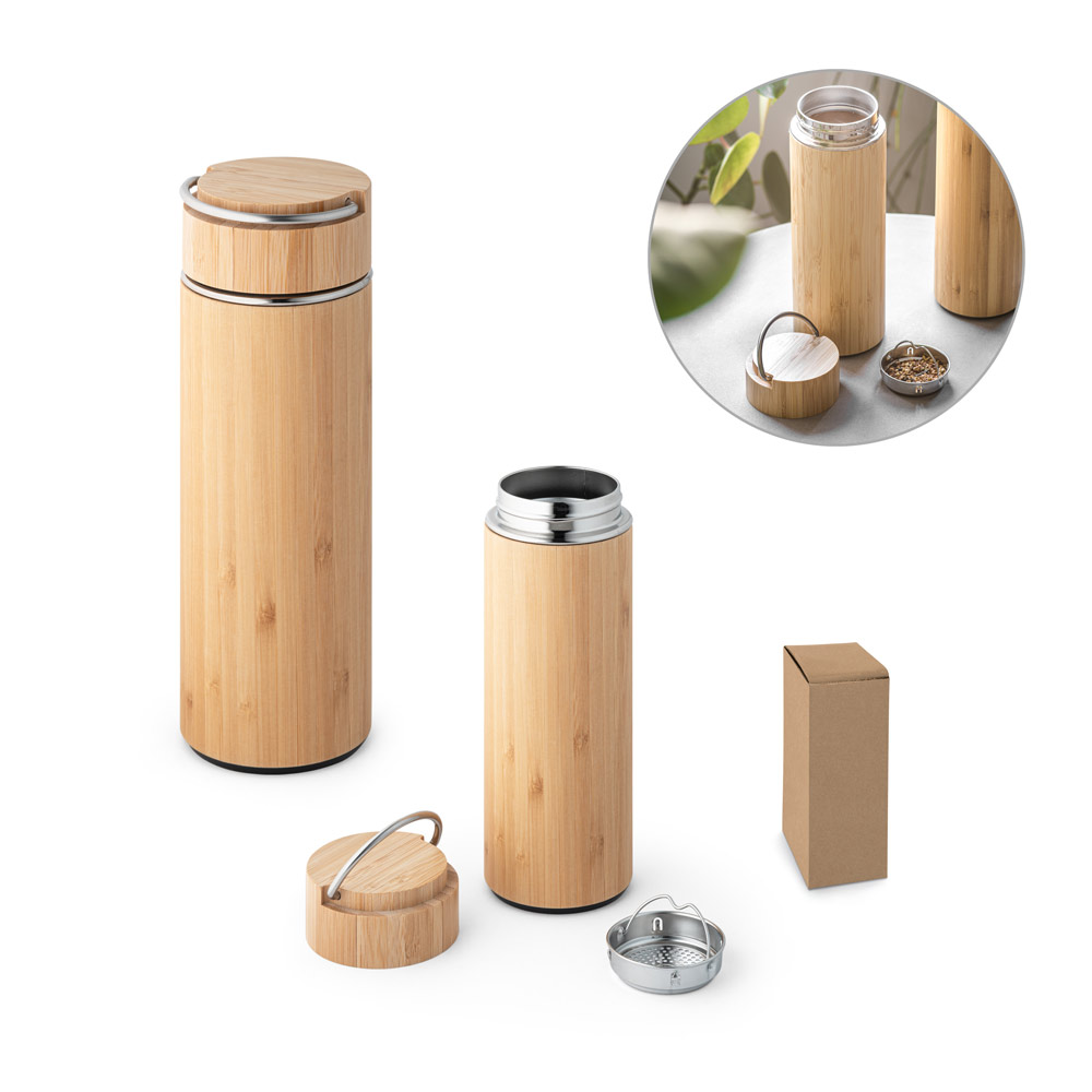 SOW. Thermos 440ml en bambou et acier inox