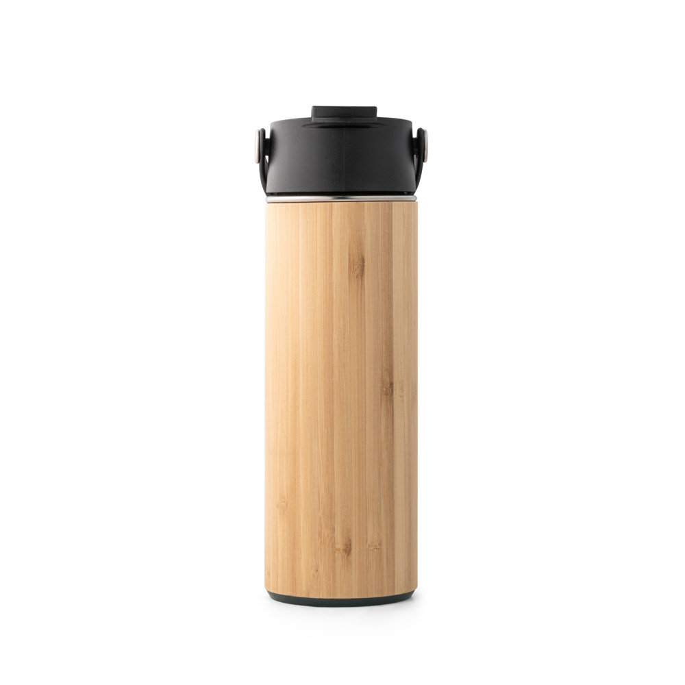 LAVER. Bouteille thermos 440ml en bambou, acier inox et pp – Image 2