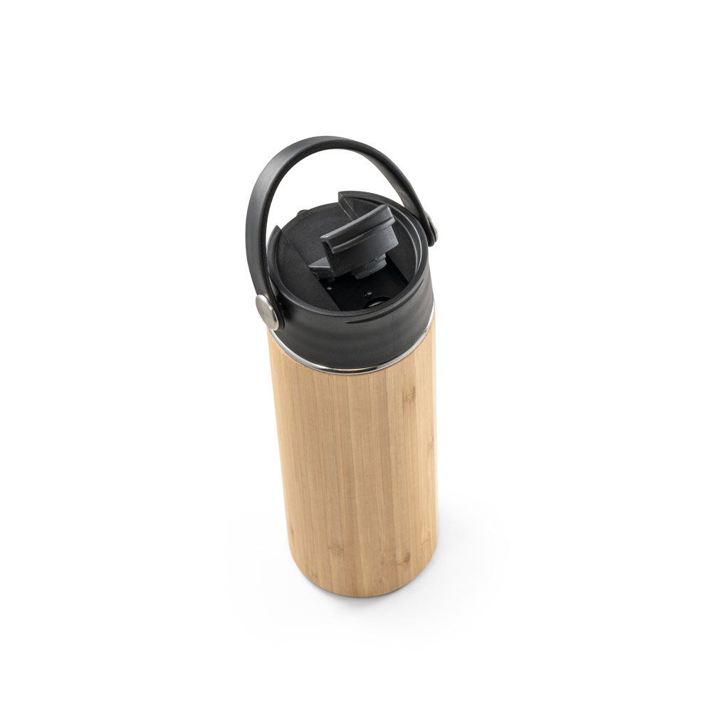 LAVER. Bouteille thermos 440ml en bambou, acier inox et pp – Image 4