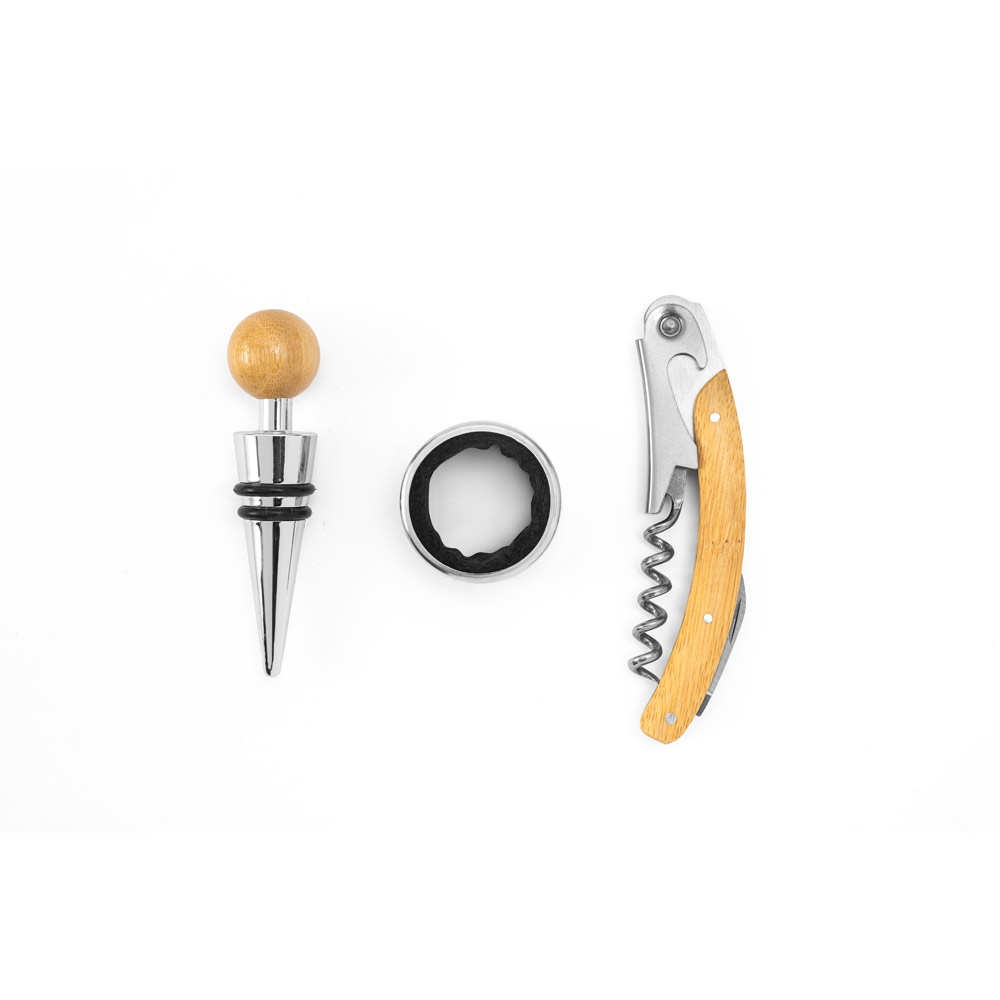 SAVORY. Set à vin en bambou et acier inoxydable – Image 2