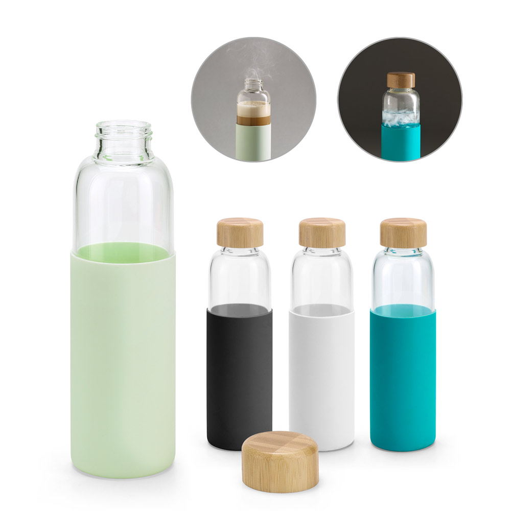DAKAR. Bouteille 600ml en bambou et verre borosilicate