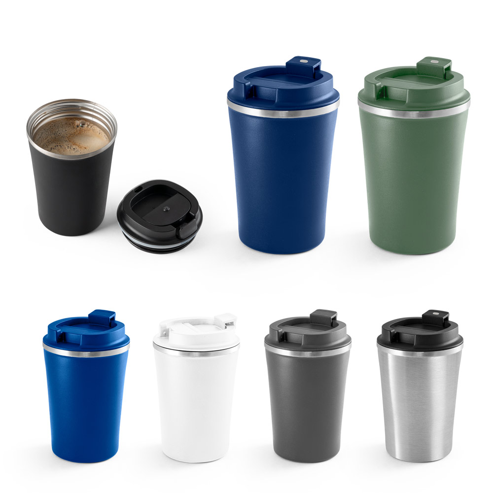 PHELPS. Tasse de voyage 470ml en acier inox et pp