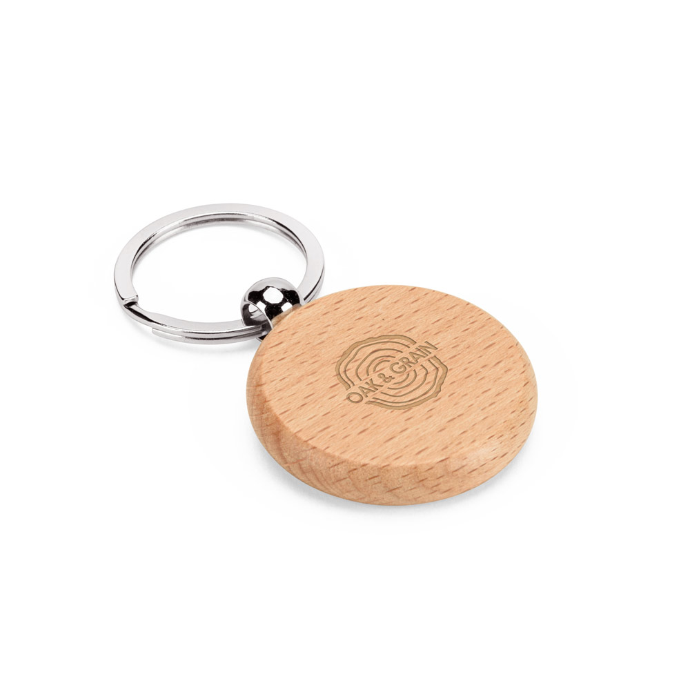 STEWIE ROUND. Porte-clés rond en bois de hêtre – Image 3