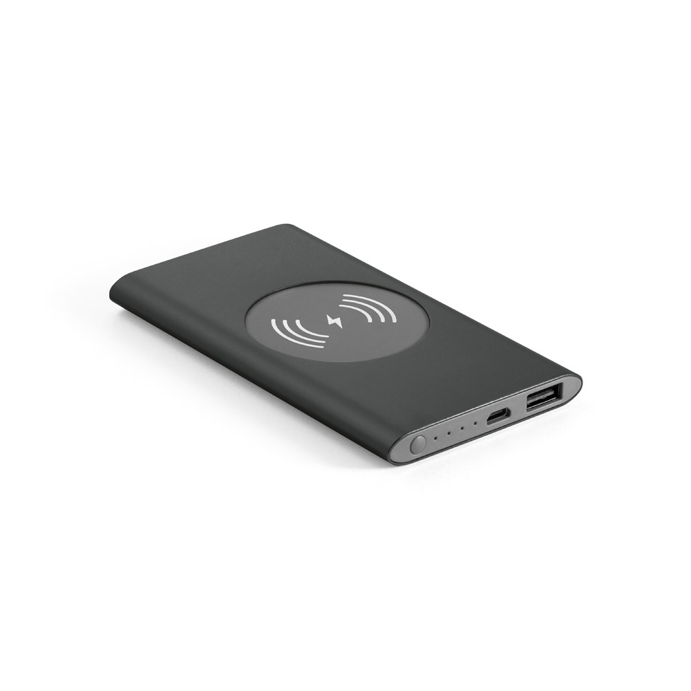 CASSINI. Power bank 4 000 mah avec chargeur sans fil 5w en aluminium recyclé (100 % ral) – Image 2