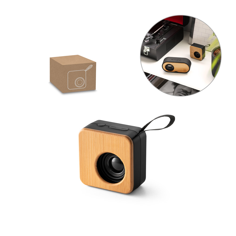 MAYER. Enceinte portable 3w avec 4h d'autonomie en bambou et abs recyclé (100 % rabs)