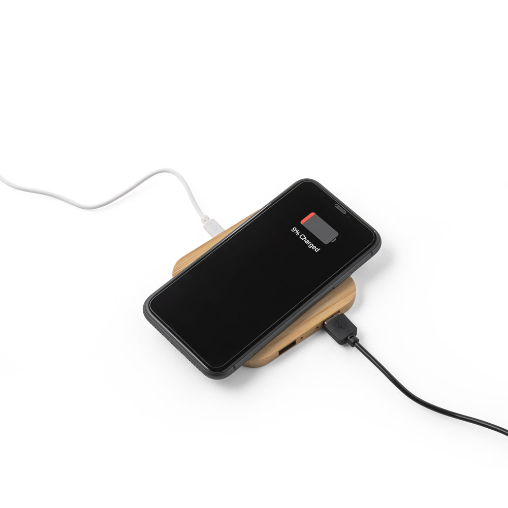 DALTON. Chargeur sans fil 15w superfast en bambou – Image 4
