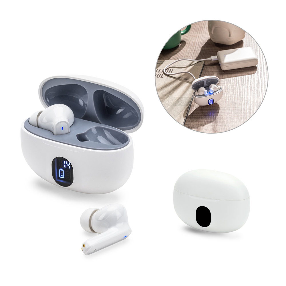 CAETANO. Écouteurs sans fil avec 4 heures d'autonomie sur abs recyclé (100 % rabs)