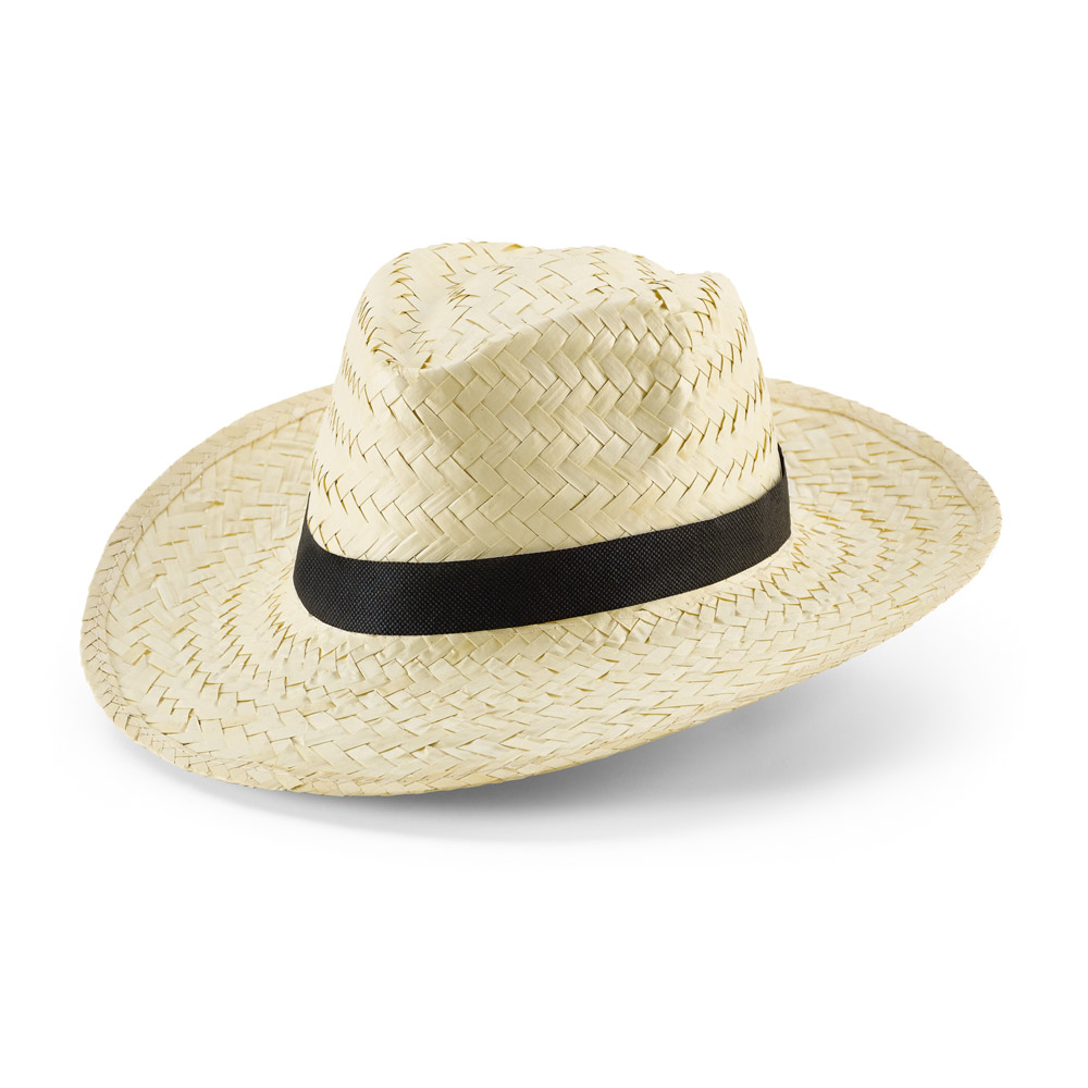EDWARD POLI. Chapeau de paille naturelle avec bande en polyester – Image 3